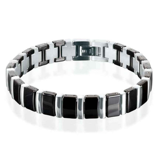 Leomani Aslan black ceramic bracelet with geometric links