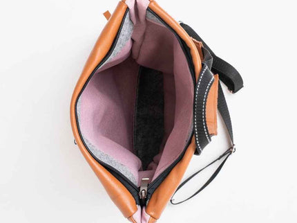 Barbara Upcycled Leather Backpack in Peanut – Handmade Laptop Bag