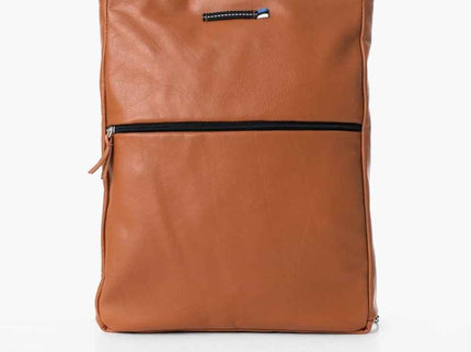 Barbara Upcycled Leather Backpack in Peanut – Handmade Laptop Bag