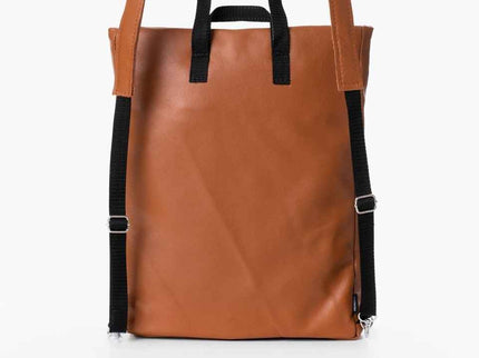 Barbara Upcycled Leather Backpack in Peanut – Handmade Laptop Bag