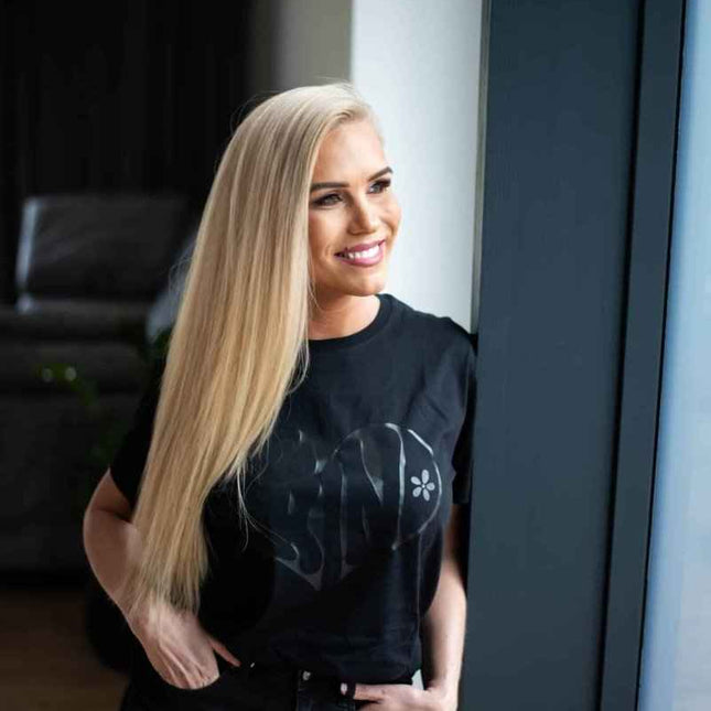 Black Giraffe – "Be Kind" Oversized Organic Cotton T-Shirt (Black on Black) - Daily Nomad