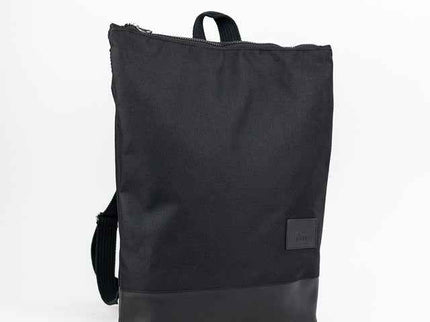 Black Waterproof Leather Backpack – Handmade Everyday Bag with 13″ Laptop Sleeve