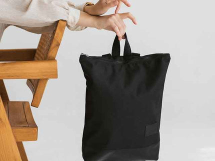 Black Waterproof Leather Backpack – Handmade Everyday Bag with 13″ Laptop Sleeve