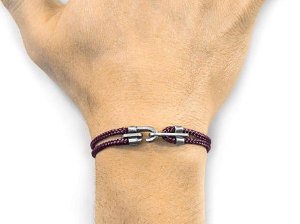 Canterbury Silver and Rope Bracelet – Aubergine Purple by ANCHOR & CREW - Daily Nomad