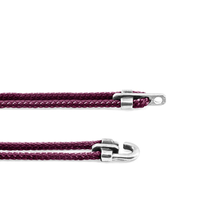 Canterbury Silver and Rope Bracelet – Aubergine Purple by ANCHOR & CREW - Daily Nomad