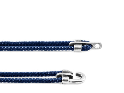 Canterbury Silver and Rope Bracelet – Navy Blue by ANCHOR & CREW - Daily Nomad