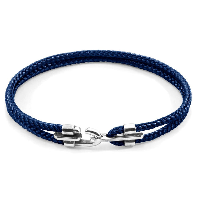 Canterbury Silver and Rope Bracelet – Navy Blue by ANCHOR & CREW - Daily Nomad