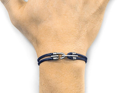 Canterbury Silver and Rope Bracelet – Navy Blue by ANCHOR & CREW - Daily Nomad