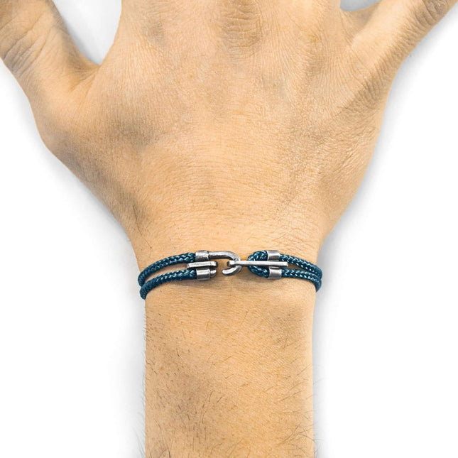 Canterbury Silver and Rope Bracelet – Ocean Blue by ANCHOR & CREW - Daily Nomad
