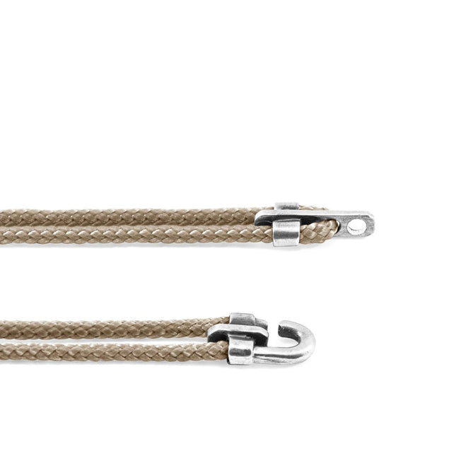 Canterbury Silver and Rope Bracelet – Sand Brown by ANCHOR & CREW - Daily Nomad