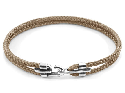 Canterbury Silver and Rope Bracelet – Sand Brown by ANCHOR & CREW - Daily Nomad