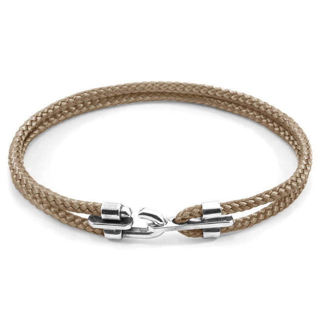 Canterbury Silver and Rope Bracelet – Sand Brown by ANCHOR & CREW - Daily Nomad