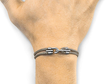 Canterbury Silver and Rope Bracelet – Sand Brown by ANCHOR & CREW - Daily Nomad