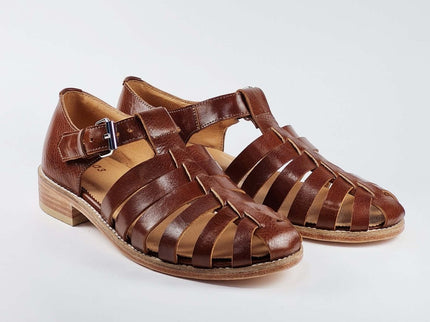 Daz Studio – Handmade Fisherman - Style Leather Sandals - Brown - Daily Nomad