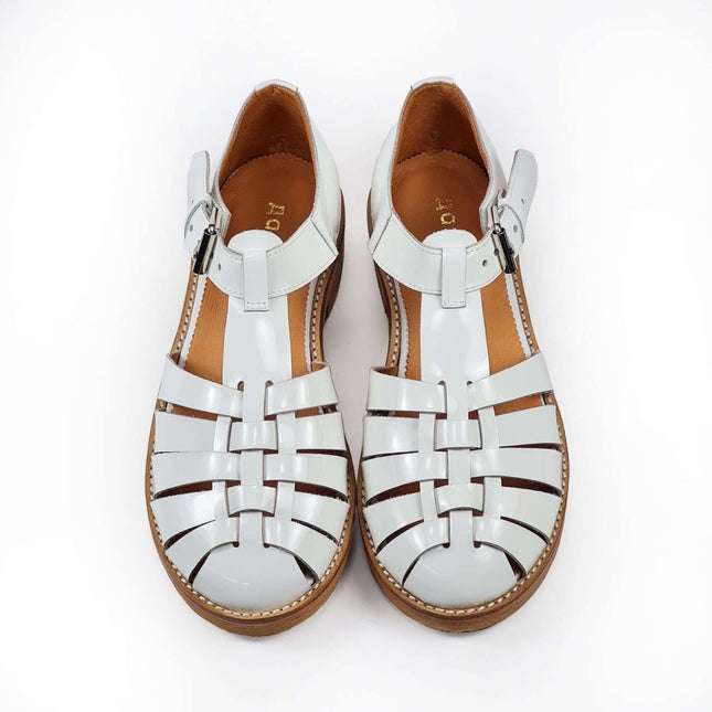 Daz Studio – Handmade Fisherman - Style Leather Sandals - White - Daily Nomad