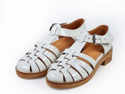 Daz Studio – Handmade Fisherman - Style Leather Sandals - White - Daily Nomad
