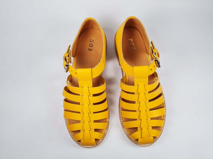 Daz Studio – Handmade Fisherman - Style Leather Sandals - Yellow - Daily Nomad