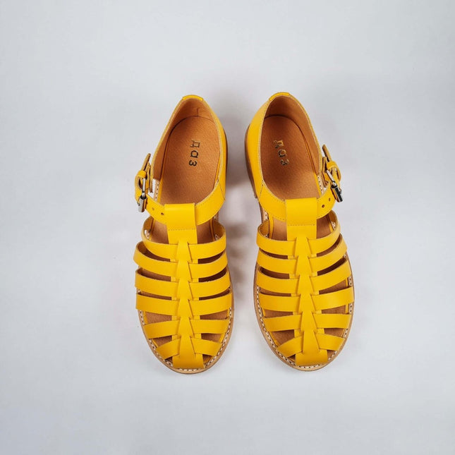 Daz Studio – Handmade Fisherman - Style Leather Sandals - Yellow - Daily Nomad