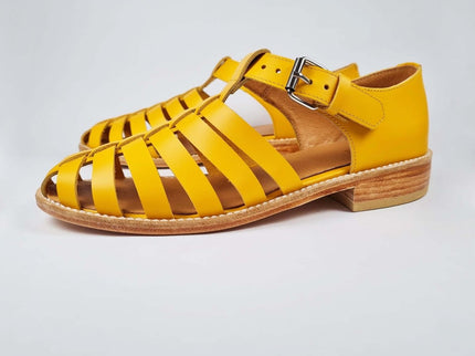 Daz Studio – Handmade Fisherman - Style Leather Sandals - Yellow - Daily Nomad