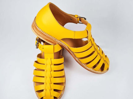 Daz Studio – Handmade Fisherman - Style Leather Sandals - Yellow - Daily Nomad