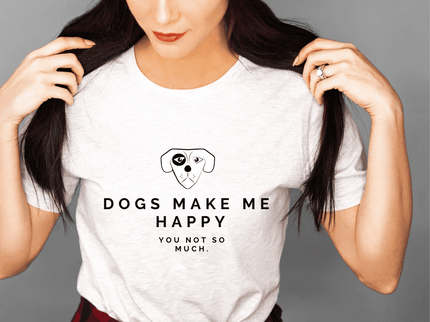Dogs Make Me Happy – Oversized Organic Cotton T-Shirt by Black Giraffe - Daily Nomad