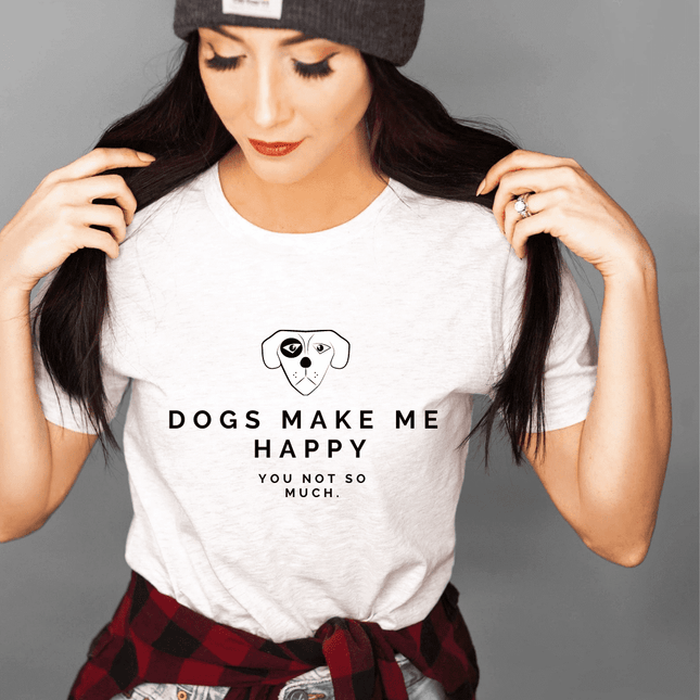 Dogs Make Me Happy – Oversized Organic Cotton T-Shirt by Black Giraffe - Daily Nomad