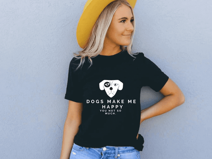 Dogs Make Me Happy – Oversized Organic Cotton T-Shirt by Black Giraffe - Daily Nomad
