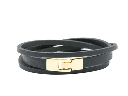 Double Wrap Slit Bracelet - Golden Hook Clasp - Daily Nomad