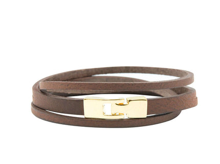 Double Wrap Slit Bracelet - Golden Hook Clasp - Daily Nomad