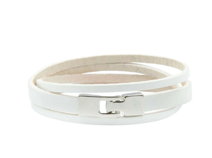 Double Wrap Slit Bracelet - Silver Hook Clasp - Daily Nomad