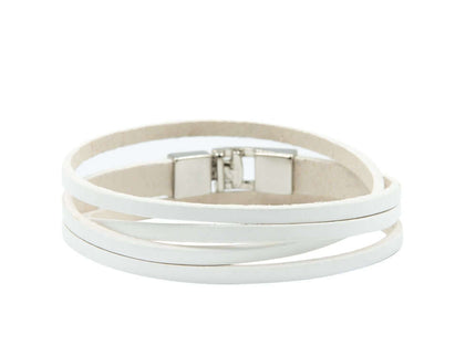 Double Wrap Slit Bracelet - Silver Hook Clasp - Daily Nomad