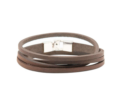 Double Wrap Slit Bracelet - Silver Hook Clasp - Daily Nomad