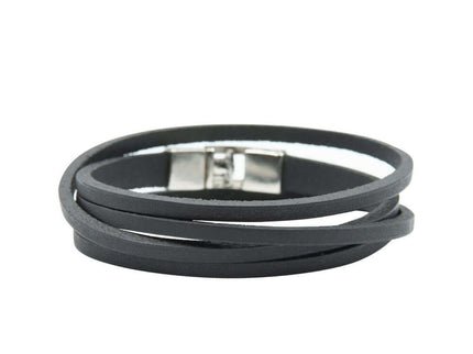 Double Wrap Slit Bracelet - Silver Hook Clasp - Daily Nomad