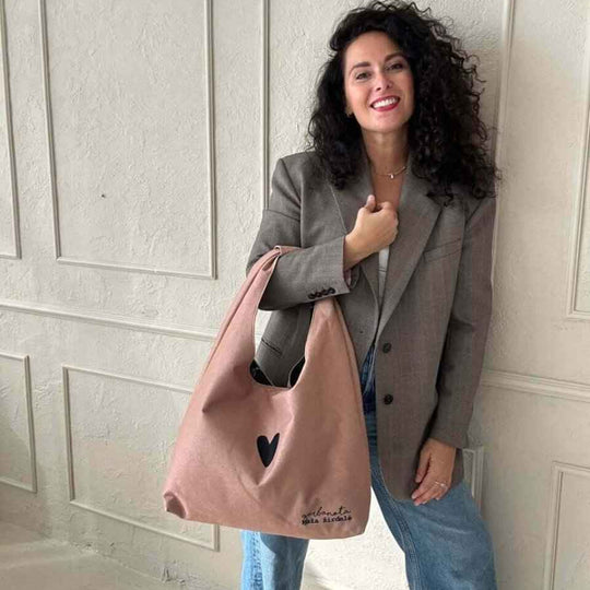 Garbanota Moon cream handbag handmade in Lithuania