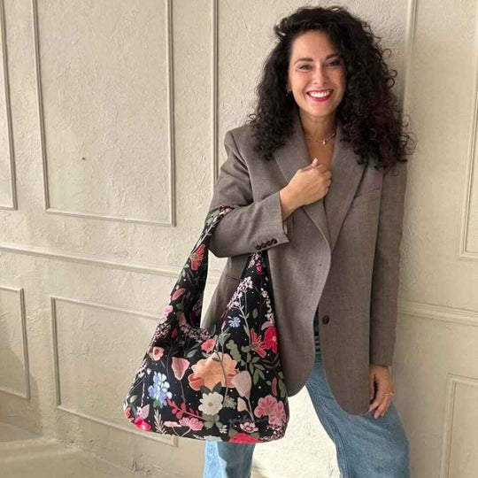 Garbanota Moon curly summer night handbag handmade in Lithuania