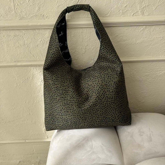 Garbanota – Moon Handbag (One - Size, Machine Washable) - Khaki Polka Dots - Daily Nomad