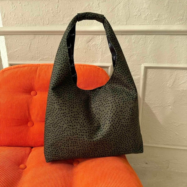 Garbanota – Moon Handbag (One - Size, Machine Washable) - Khaki Polka Dots - Daily Nomad
