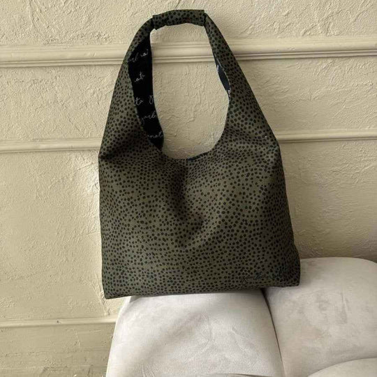 Garbanota Moon khaki polka dots crescent-shaped handbag