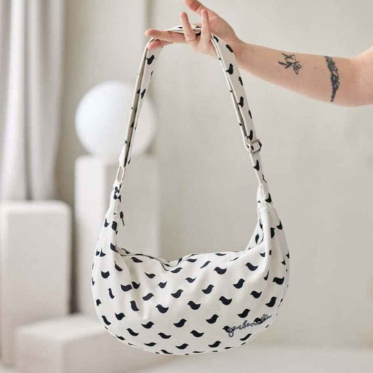 Garbanota Velour Hobo Bag in Birds – product image 1 of 8