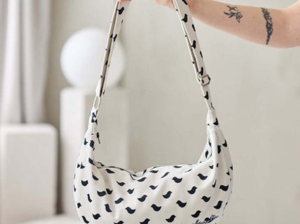 Garbanota – Velour Hobo Bag (Adjustable Strap, Machine Washable) Birds - Daily Nomad