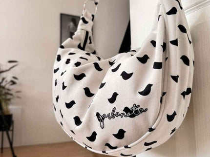 Garbanota – Velour Hobo Bag (Adjustable Strap, Machine Washable) Birds - Daily Nomad