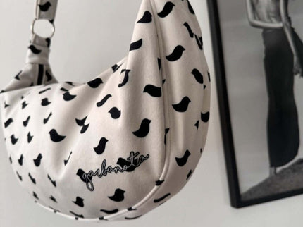 Garbanota – Velour Hobo Bag (Adjustable Strap, Machine Washable) Birds - Daily Nomad
