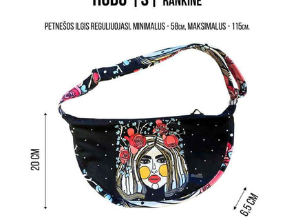 Garbanota – Velour Hobo Bag (Adjustable Strap, Machine Washable) - Brown Leopard Tulips - Daily Nomad