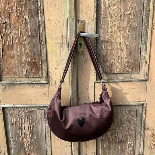 Garbanota Velour Hobo Bag in Heart Brown – product image 1 of 5