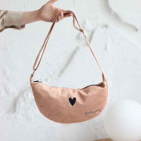 Garbanota Velour Hobo Bag in Heart Cream – product image 1 of 4