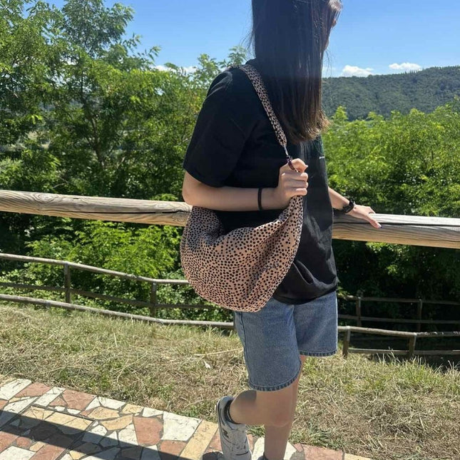 Garbanota Velour Hobo Bag in Cream and Dots – product image 2 of 4