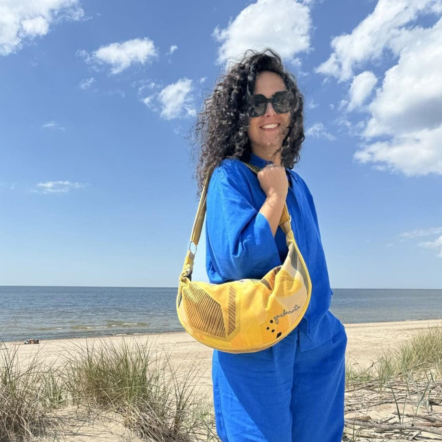 Garbanota Velour Hobo Bag in Lemon – product image 1 of 5