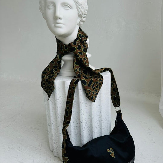 Garbanota Velour Hobo Bag in Leopard Heart – product image 1 of 8