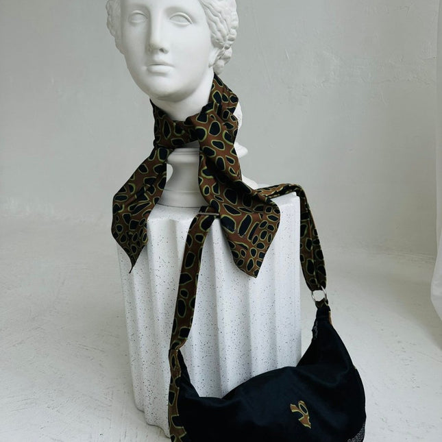 Garbanota Velour Hobo Bag in Leopard Heart – product image 1 of 8