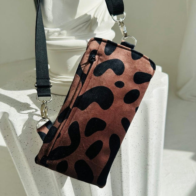 Garbanota Velour Phone Bag in Classic Leopard – product image 1 of 5